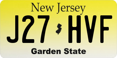 NJ license plate J27HVF