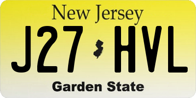 NJ license plate J27HVL