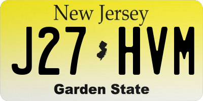 NJ license plate J27HVM