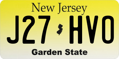 NJ license plate J27HVO
