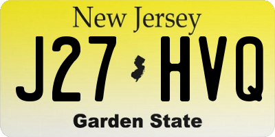 NJ license plate J27HVQ