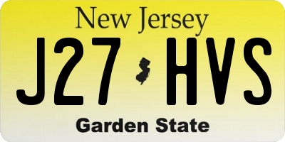 NJ license plate J27HVS