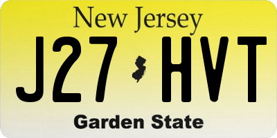 NJ license plate J27HVT