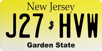NJ license plate J27HVW