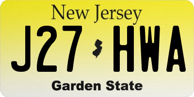 NJ license plate J27HWA
