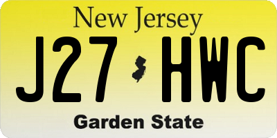 NJ license plate J27HWC