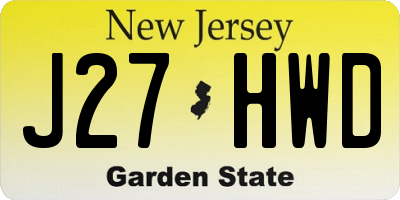 NJ license plate J27HWD