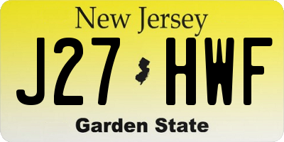 NJ license plate J27HWF