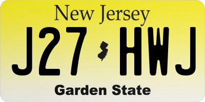 NJ license plate J27HWJ