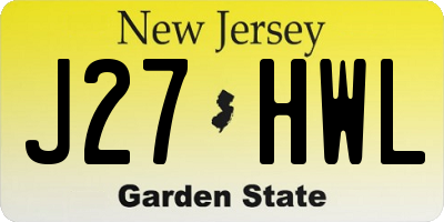 NJ license plate J27HWL