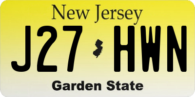 NJ license plate J27HWN