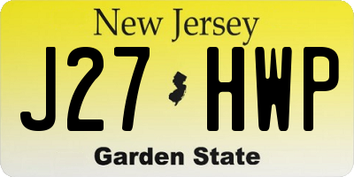 NJ license plate J27HWP