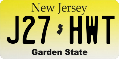 NJ license plate J27HWT