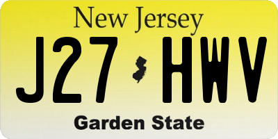 NJ license plate J27HWV