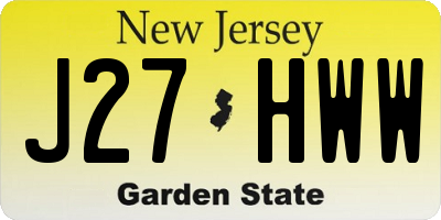 NJ license plate J27HWW