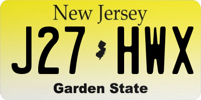 NJ license plate J27HWX