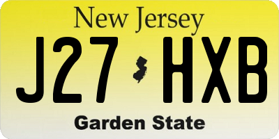NJ license plate J27HXB
