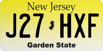 NJ license plate J27HXF