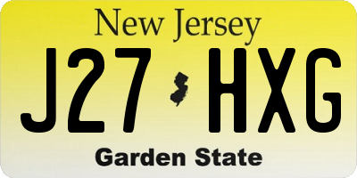 NJ license plate J27HXG