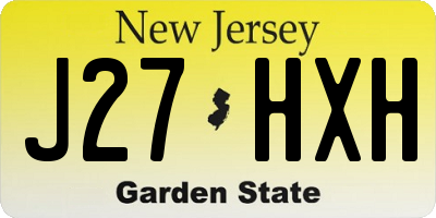 NJ license plate J27HXH