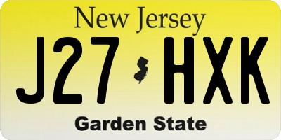 NJ license plate J27HXK