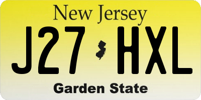 NJ license plate J27HXL