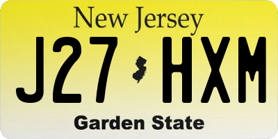 NJ license plate J27HXM