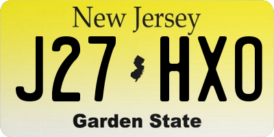 NJ license plate J27HXO