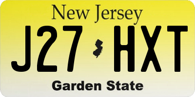 NJ license plate J27HXT