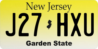 NJ license plate J27HXU