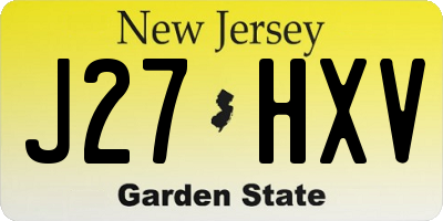 NJ license plate J27HXV