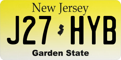 NJ license plate J27HYB