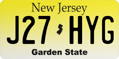 NJ license plate J27HYG