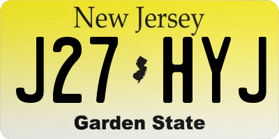 NJ license plate J27HYJ