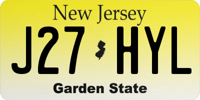 NJ license plate J27HYL