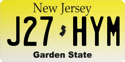 NJ license plate J27HYM