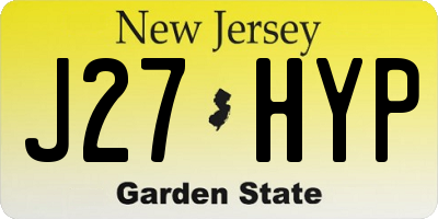 NJ license plate J27HYP