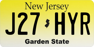 NJ license plate J27HYR