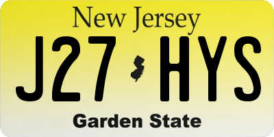 NJ license plate J27HYS