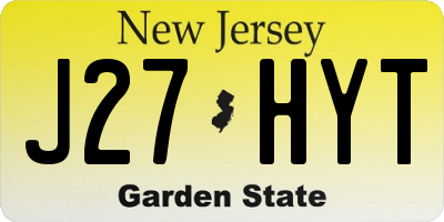 NJ license plate J27HYT
