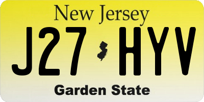NJ license plate J27HYV