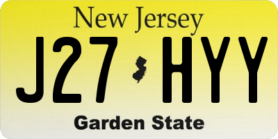 NJ license plate J27HYY