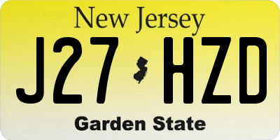 NJ license plate J27HZD