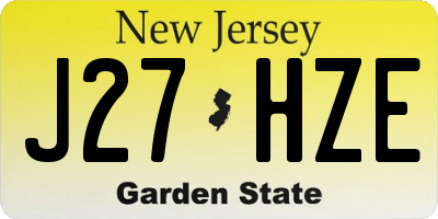 NJ license plate J27HZE
