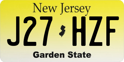 NJ license plate J27HZF