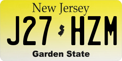NJ license plate J27HZM