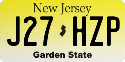 NJ license plate J27HZP
