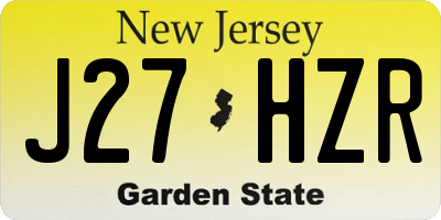 NJ license plate J27HZR