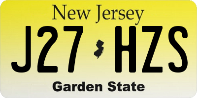 NJ license plate J27HZS