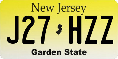 NJ license plate J27HZZ